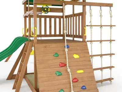 Mount McKinley Wooden Swing Set 3D model