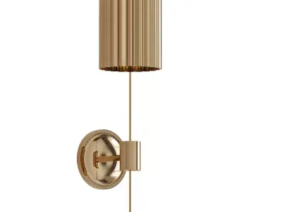 Fluted Gold Wall Sconce Reviews CB2 3D model