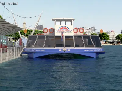  Sightseeing Boat Floating on Water 