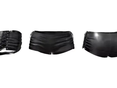 Micro Shorts with Side Lace Low-poly 3D model