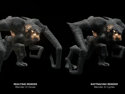 Kaiju creature monster Low-poly 3D model