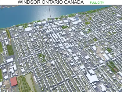 Windsor Ontario Canada Low-poly 3D model