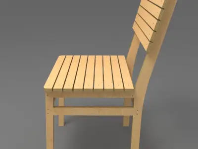 plywood simple chair 3D model