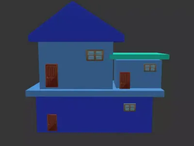 cartoon house  modal  Low-poly 3D model