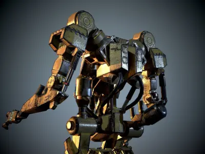 Industrial Mech Low-poly 3D model