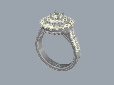 Radiant Double Halo Ring JDBCo 3D print model