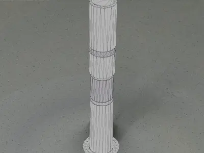 Low-Poly Basic Light Column 8 - Street Light Set-9 Low-poly 3D model