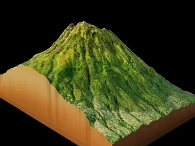 Mount Lawu 3d model Terrain 3D model