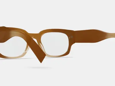 Domingo Eyeglasses in Cinnamon Crystal Fade 3D model