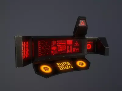 Sci-fi Computer Low-poly 3D model