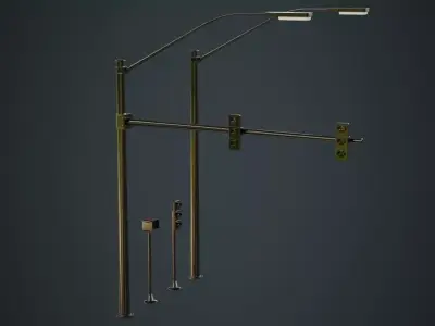 Stop Light 1A Low-poly 3D model