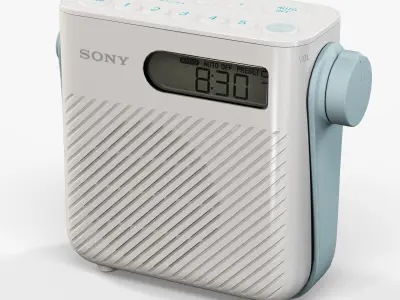 Sony ICF-S80 splash proof shower radio Low-poly 3D model