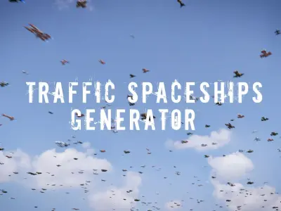 Traffic Spaceships Generator Low-poly 3D model