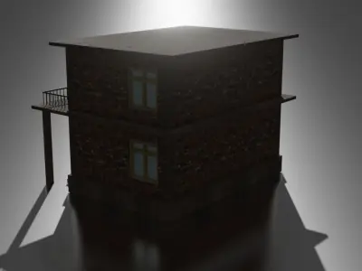 City house low-poly 3D model