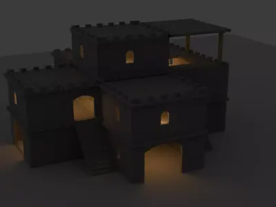 Bastion Castle Open  Free 3D model
