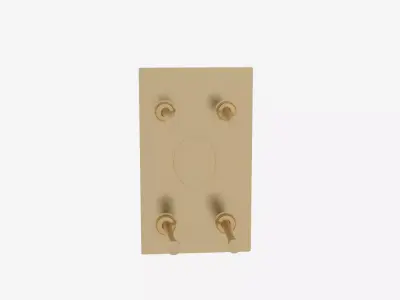 Exquisite 3D Brass Bank Door Push Plate Polished Finish 3D model