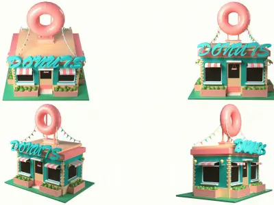 Donut Shop  Low-poly 3D model