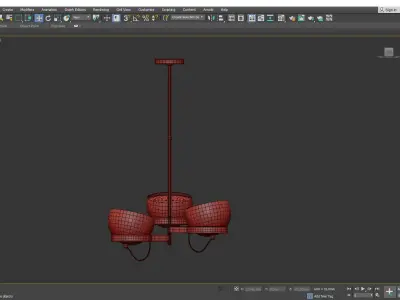 Lightwell Triple Chandelier Low-poly 3D model