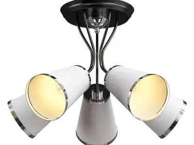 freya four light fixtures with shades 3D model