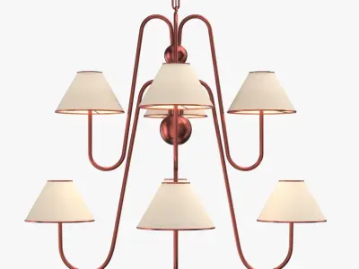 Eight Armed Bouquet Chandelier PBR 3D model