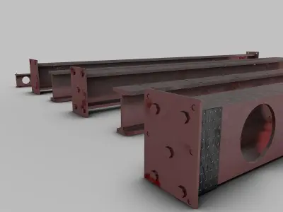 Industrial-Beams steel beams - steel beams 3D model