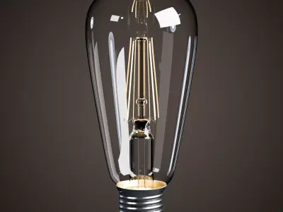 Lightbulb - LED Vintage Edison Bulb  Low-poly 3D model