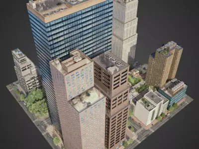 Realistic City District C17-A29 3D model