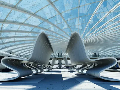 Train Station Building Interior 2 3D model