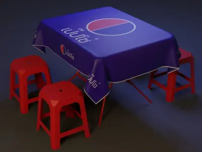 Street food table 3D model