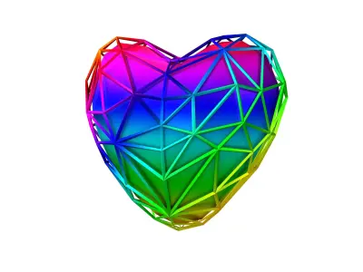 Stylish Heart V4 025 Low-poly 3D model