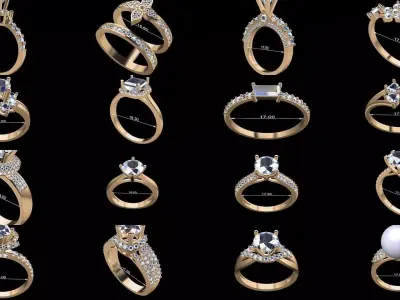 100 Light wt Women ring 3D Model Pack