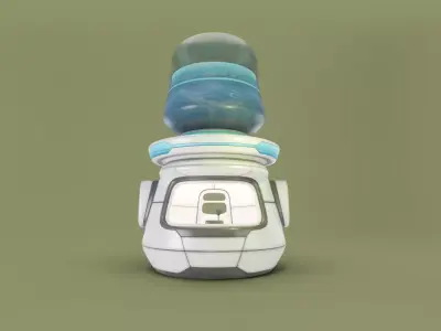 Low Poly Market Stall Kiosk  water station Low-poly 3D model