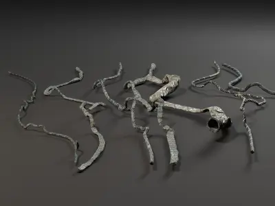 Sci-Fi Cables and Wires Bundle 2  Low-poly 3D model