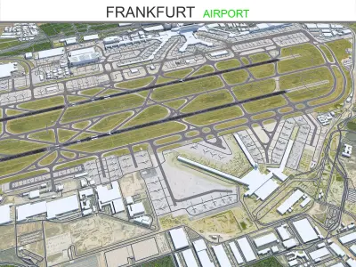 Frankfurt Airport 16km Low-poly 3D model