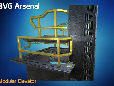 Modular Elevator - HQ Low-poly 3D model