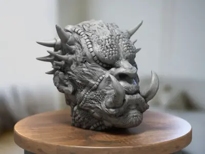 Robot demon Headphone Stand Demon headphone stand 3D print model