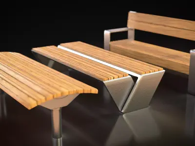 Urban Bench Set  Free 3D model