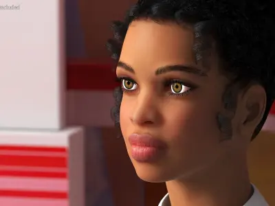 Light Skin Black Teenage Schoolgirl Rigged for Modo 3D model