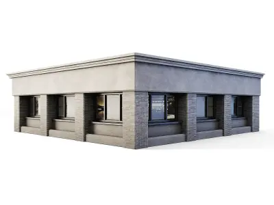 Tenement Building Roof Floor Low-poly 3D model