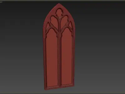 Medieval window Low-poly 3D model
