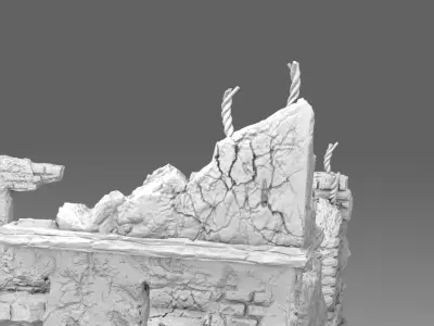 Ruins of a destroyed building 3D print model