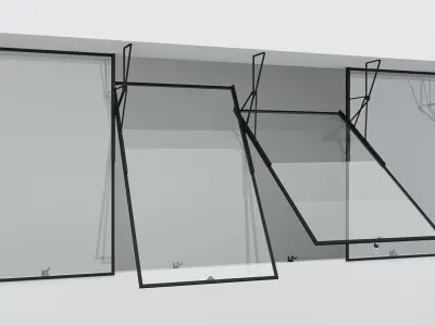 Aluminium window 13 3D model
