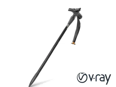 Mountain Trekking Stick Durable Model Pack Low-poly 3D model