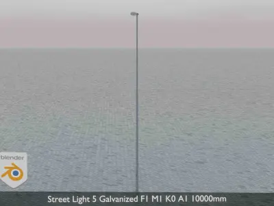 Street Light 5 Galvanized F1 M1 K0 A1 10000mm  Low-poly 3D model