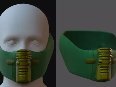 Gas mask helmet 3d model scifi Low-poly  Low-poly 3D model 249