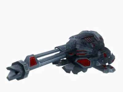Blaster cannon 04 sci-fi low poly Low-poly 3D model