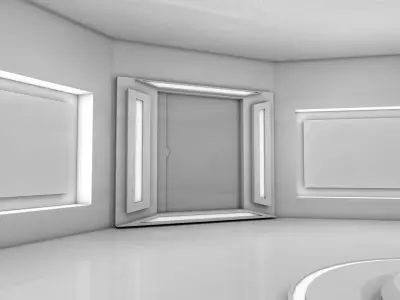 Sci Fi Room Low-poly 3D model 6