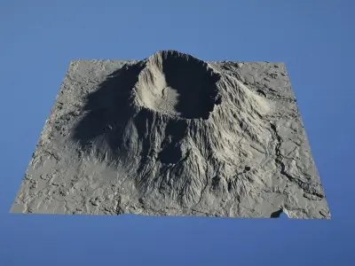 Landscape Environment Volcano Snow 16 Low-poly 3D model