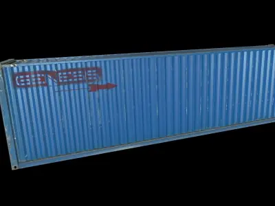 Blue Shipping Container  Low-poly 3D model
