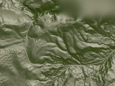 Mountain Terrain with Highway and Tunnel Low-poly 3D model